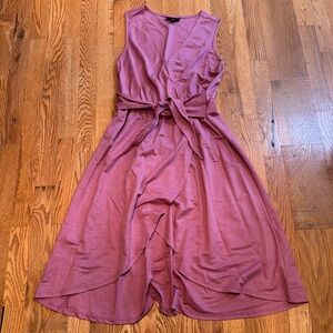 Collection by Bobeau pink rayon/nylon blend midi dress size small